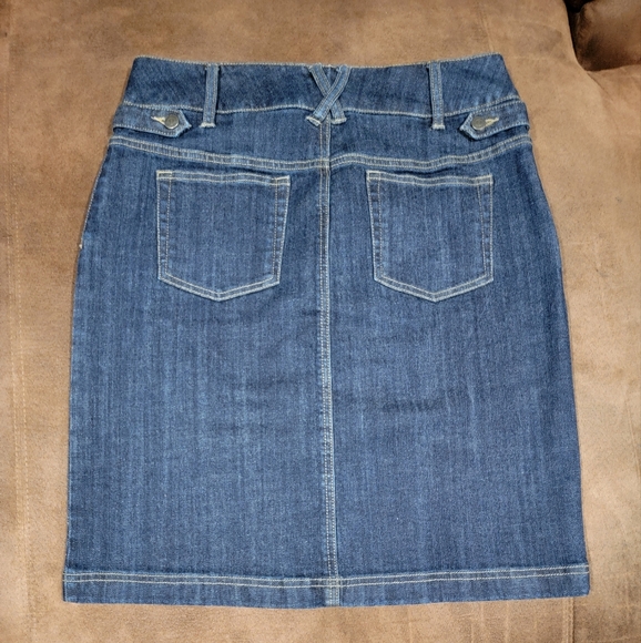 Lands' End Classic Blue Denim Pencil Skirt - Picture 2 of 8